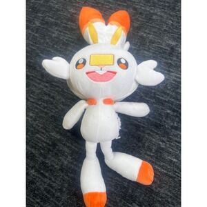 Pokemon Scorbunny Plush Toy Unisex Small White Orange Fire Type Starter Galar